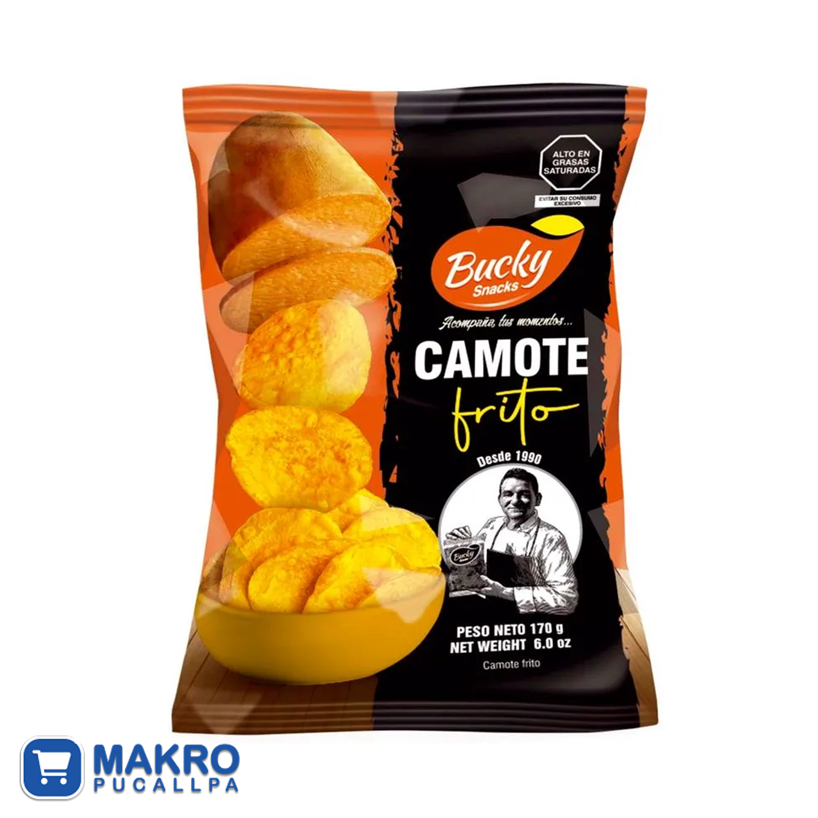 BUCKY CAMOTE FRITO PREMIUM 170G CJA*12 UND