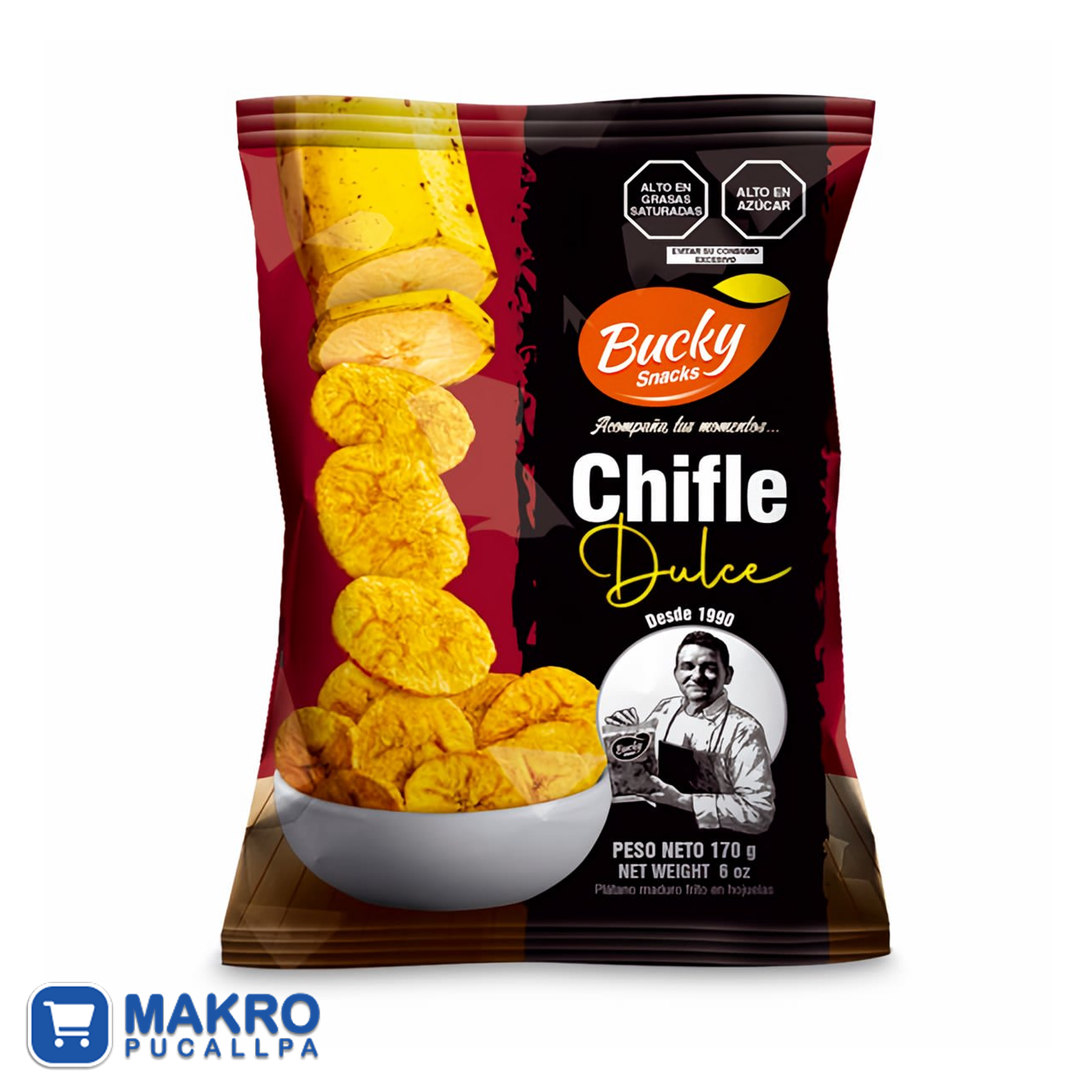 BUCKY CHIFLE DULCE PREMIUM*170G CJA*12 UND