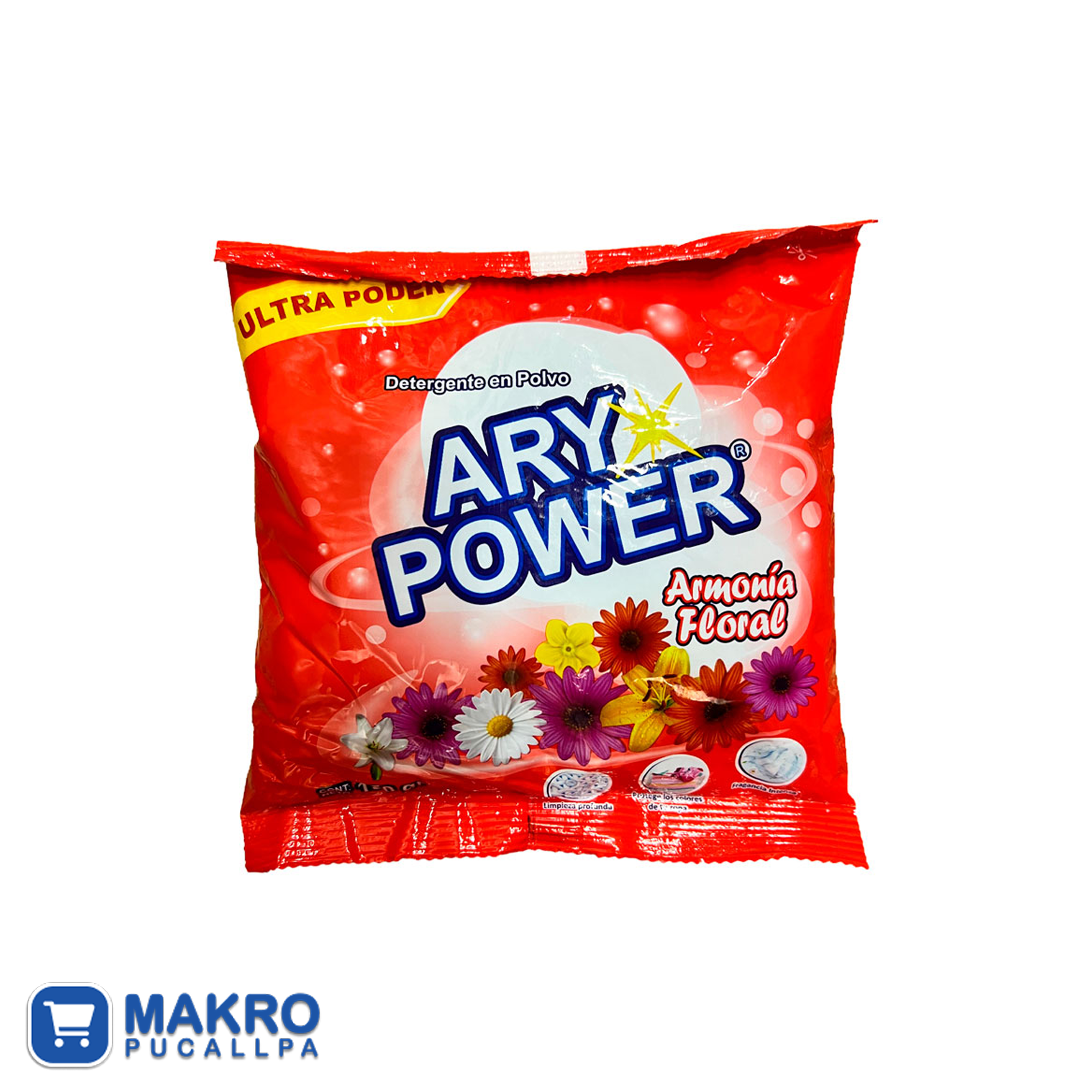 DETERGENTE ARYPOWER AROMA FLORAL *150GR PQT*60 UND