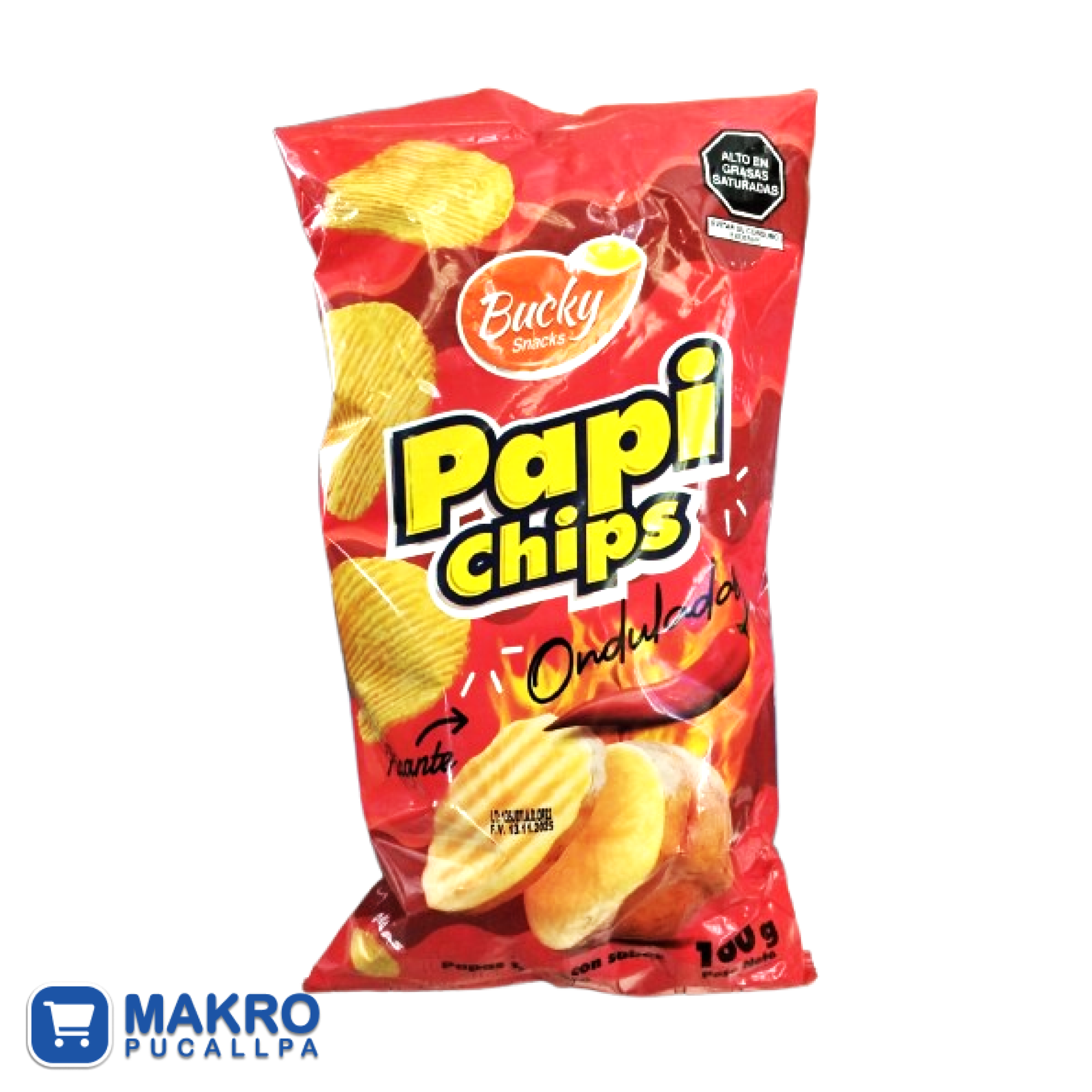 BUCKY PAPAS ONDAS PICANTE X 160GR CJA*14 UND